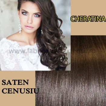 Cheratina Saten Natural Cenusiu