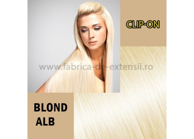 Clip-On Blond Alb