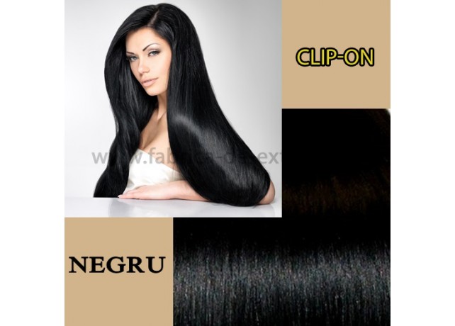 Clip-On Ondulat Negru Intens Clip-On Ondulat Negru Intens