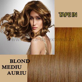 Extensii Tape In Blond Mediu Auriu