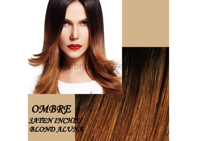 Mese de Volum cu Cordeluta Deluxe Ombre Saten Inchis / Blond Aluna