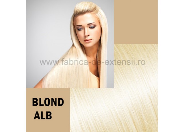 Set Easy Clip-On Deluxe Blond Alb Set Easy Clip-On Deluxe Blond Alb