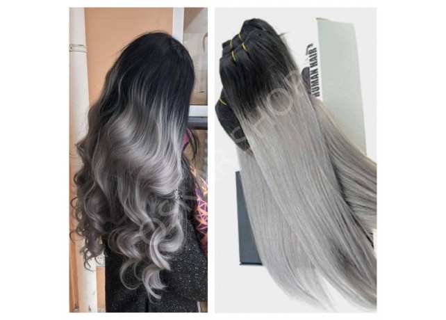 Clip-On Black Collection Ombre #1B Grey Clip-On Black Collection Ombre #1B Grey