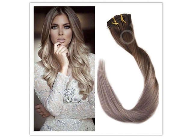 Clip-On Black Collection Ombre #7 Light Grey Clip-On Black Collection Ombre #7 Light Grey