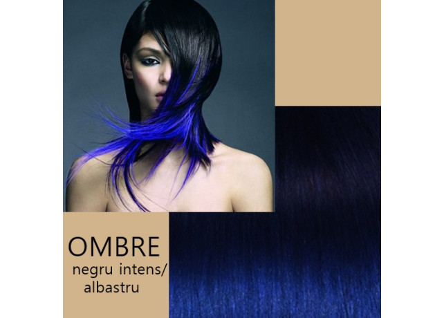 Cheratina  Ombre Negru Intens / Albastru