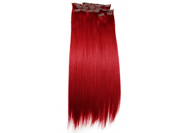 Clip-On Drept Sintetic Red Clip-On Drept Sintetic Red