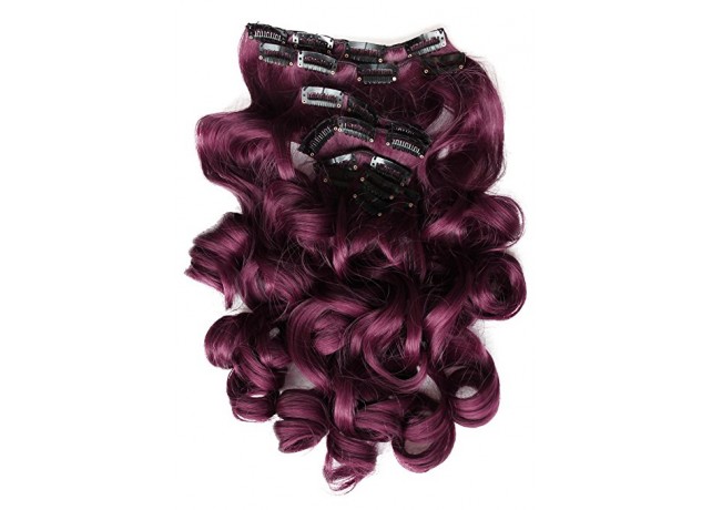 Clip On Ondulat Sintetic Wine