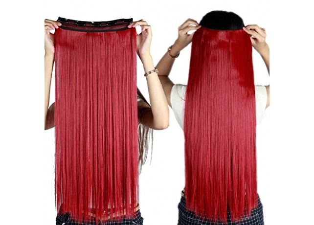Trese Clip-On Drepte Sintetic Red