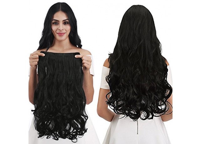 Trese Clip-On Ondulate Sintetic Negru