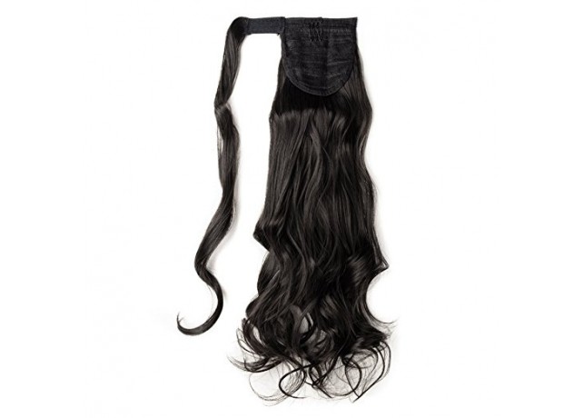 Coada cu Scai Sintetica Negru Natural Ondulat