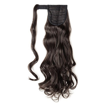 Coada cu Scai Sintetica Saten Inchis Ondulat