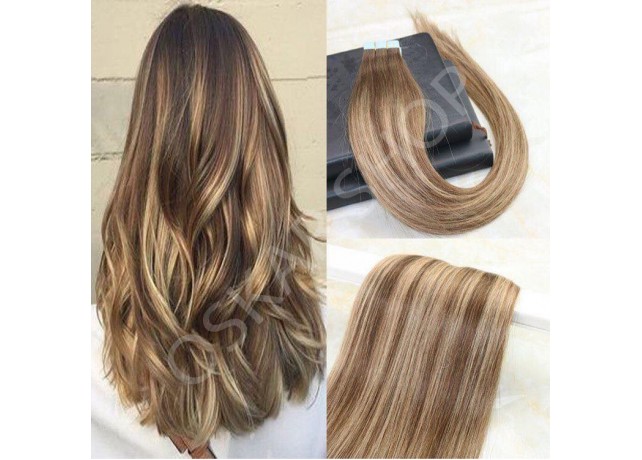 Extensii Tape IN White Platinum Balayage #6 #24