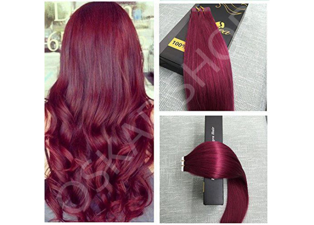 Extensii Tape IN White Platinum Burgundy