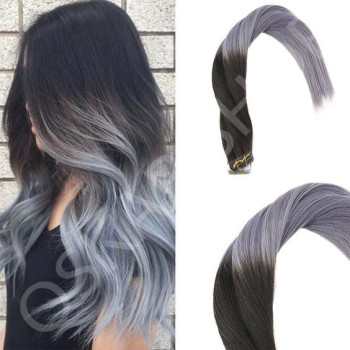 Extensii Tape IN White Platinum Ombre 1B Metallic Grey