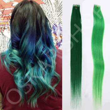 Extensii Tape IN White Platinum Verde