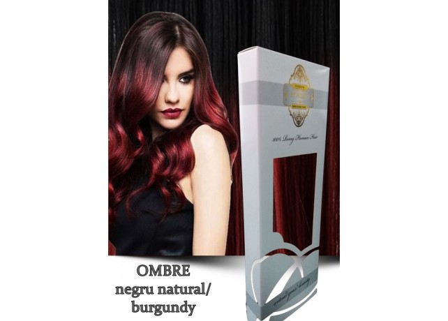 White Platinum Ombre Negru Natural Burgundy