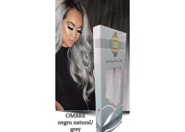 White Platinum Ombre Negru Natural Grey White Platinum Ombre Negru Natural Grey